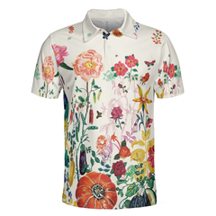 Tropical Floral Summer Polo Shirt, Floral Print Tropical Polo Shirt For Summer, Best Summer Vibe Shirt - Hyperfavor