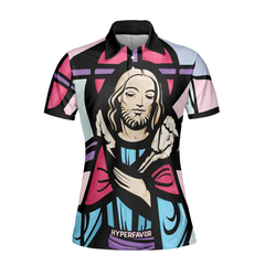 Good Shepherd Jesus Christ Short Sleeve Polo Shirt, Jesus Polo Shirt, Best Christian Shirt For Women - Hyperfavor