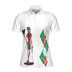 Kiss My Putt Golf Short Sleeve Women Polo Shirt - Hyperfavor