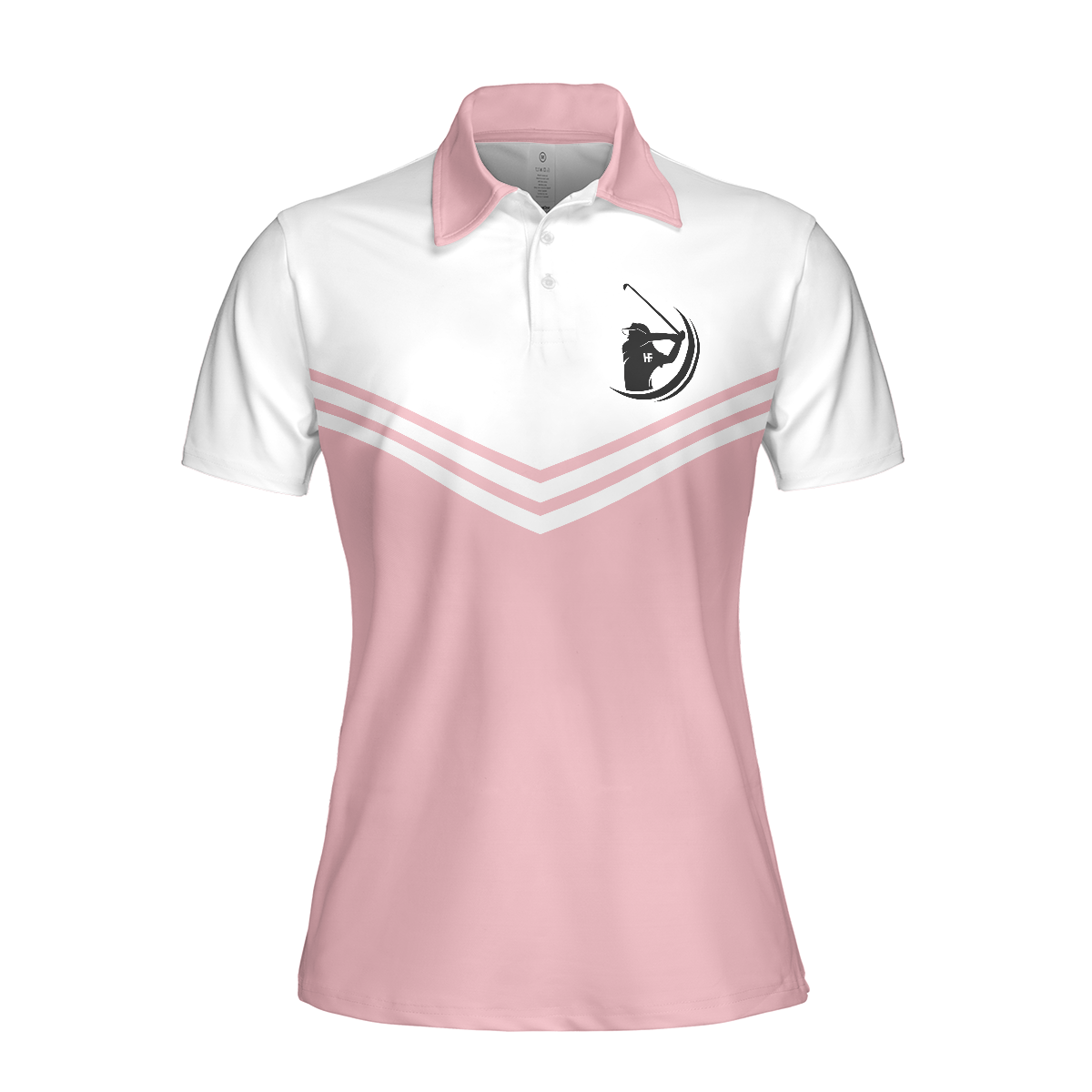 Golfing Forever Housework Whenever Pink Golf Short Sleeve Women Polo Shirt, White And Light Pink Golf Shirt For Ladies - Hyperfavor