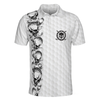 Golfing Skull Golf Ball And Clubs Shirt Polo Shirt, Golf Pattern Polo Shirt, Black And White Golf Shirt For Men - Hyperfavor