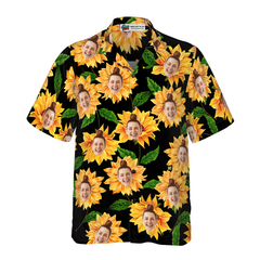 Funny Custom Face Sunflower 01 Custom Hawaiian Shirt - Hyperfavor