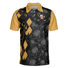 It Golf & Beer's Time Polo Shirt, Skull Pattern Golf Drinking Polo Shirt, Best Beer Golf Polo Shirt - Hyperfavor