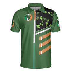 American By Birth Irish By The Grace Of God Polo Shirt, Green Saint Patrick Shirt For American Irish - Hyperfavor