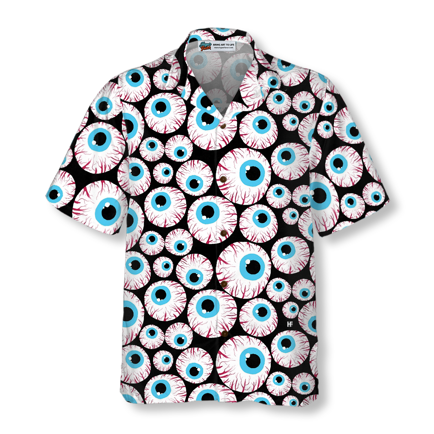 Halloween Creepy Eyeballs Hawaiian Shirt - Hyperfavor