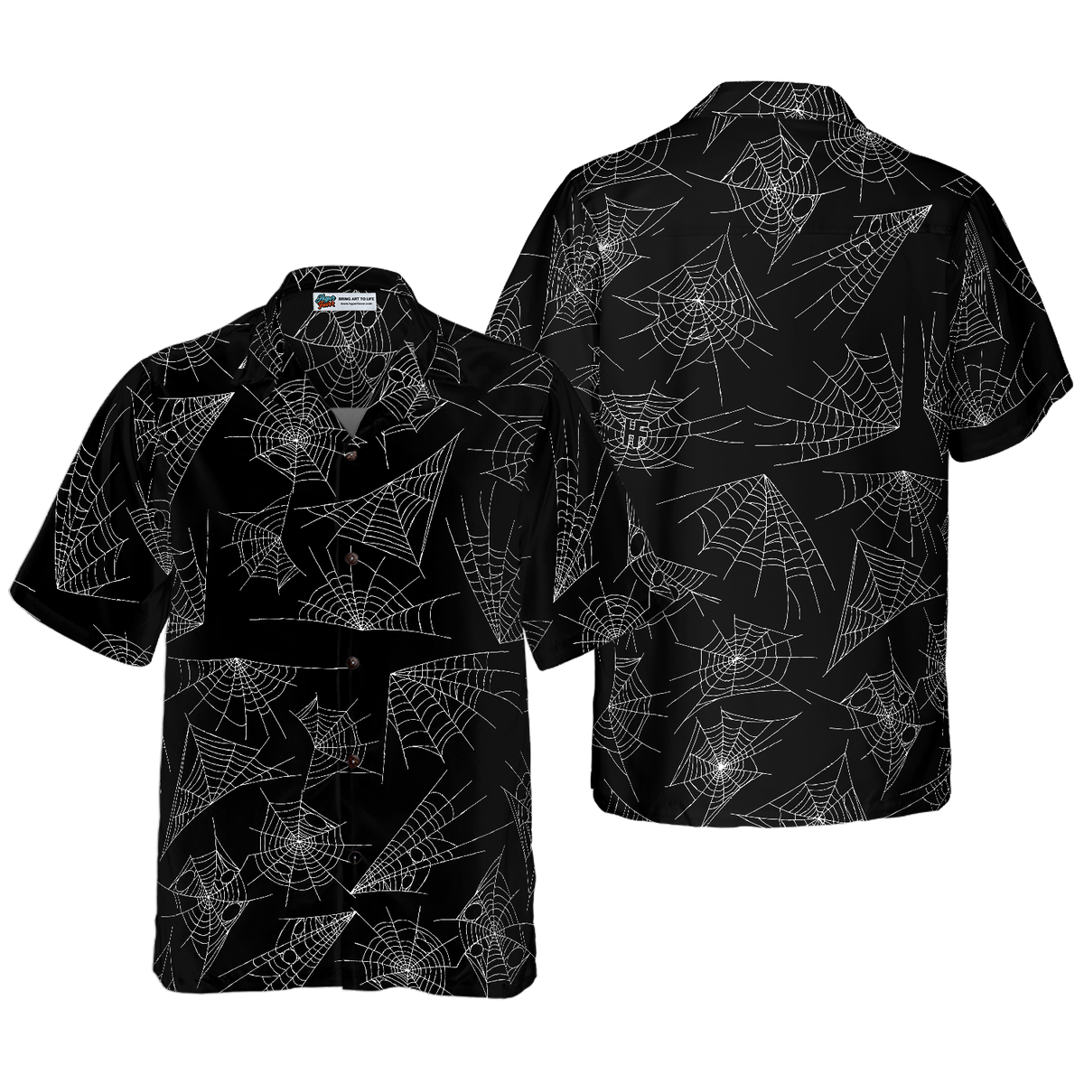 Spider Web Goth Hawaiian Shirt - Hyperfavor