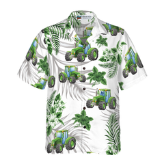 Tropical Green Tractor Hawaiian Shirt - Hyperfavor