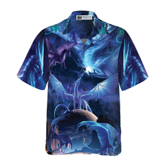 Blue Universe Dragon Hawaiian Shirt - Hyperfavor