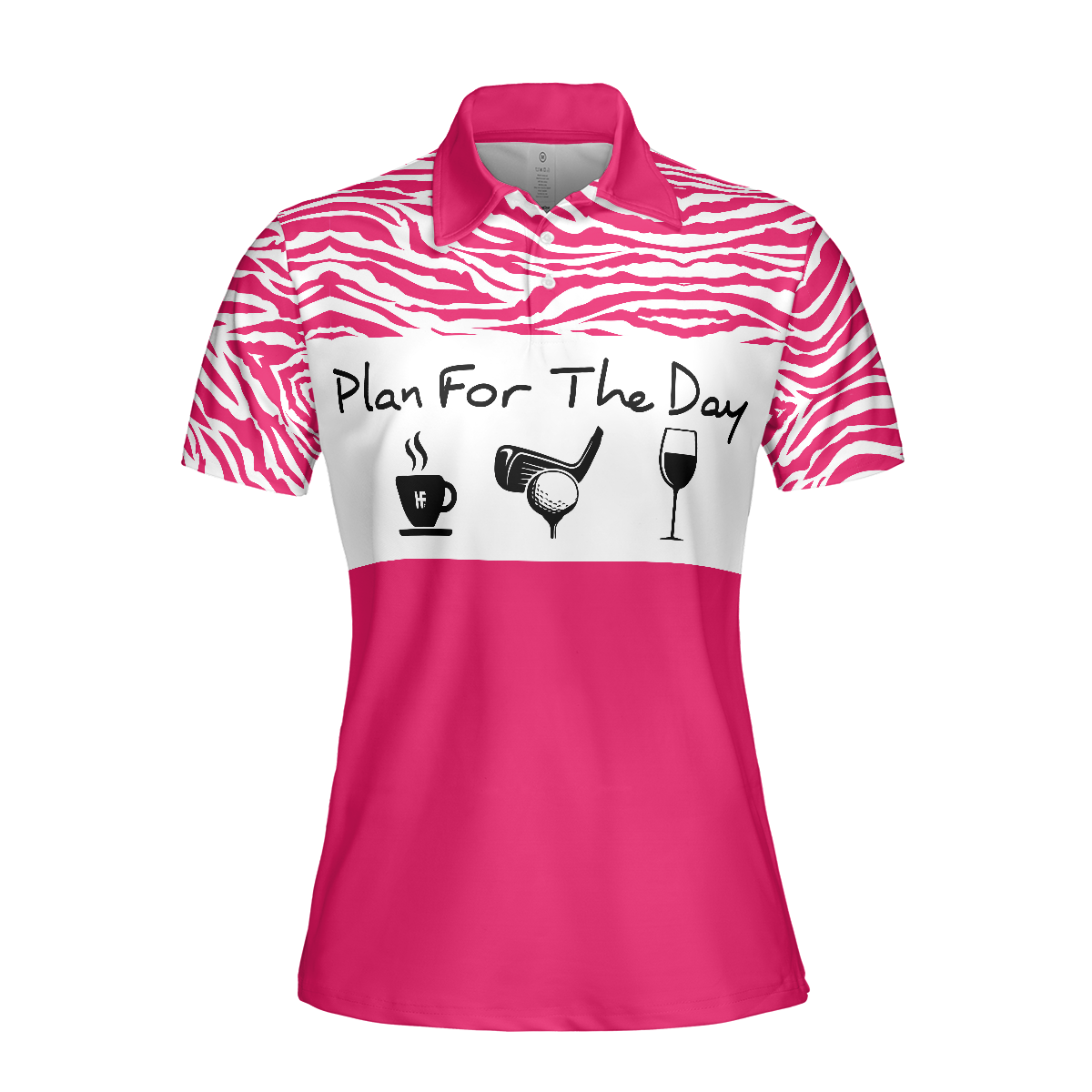 Plan For The Day Pink Golf Short Sleeve Women Polo Shirt - Hyperfavor