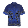 Blue Tribal Dragon Hawaiian Shirt - Hyperfavor