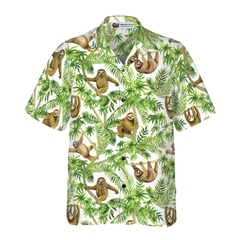 Tropical Sloth Seamless Pattern Hawaiian Shirt - Hyperfavor