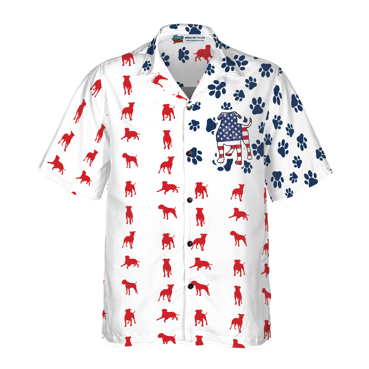 Bulldogs American Flag Hawaiian Shirt - Hyperfavor