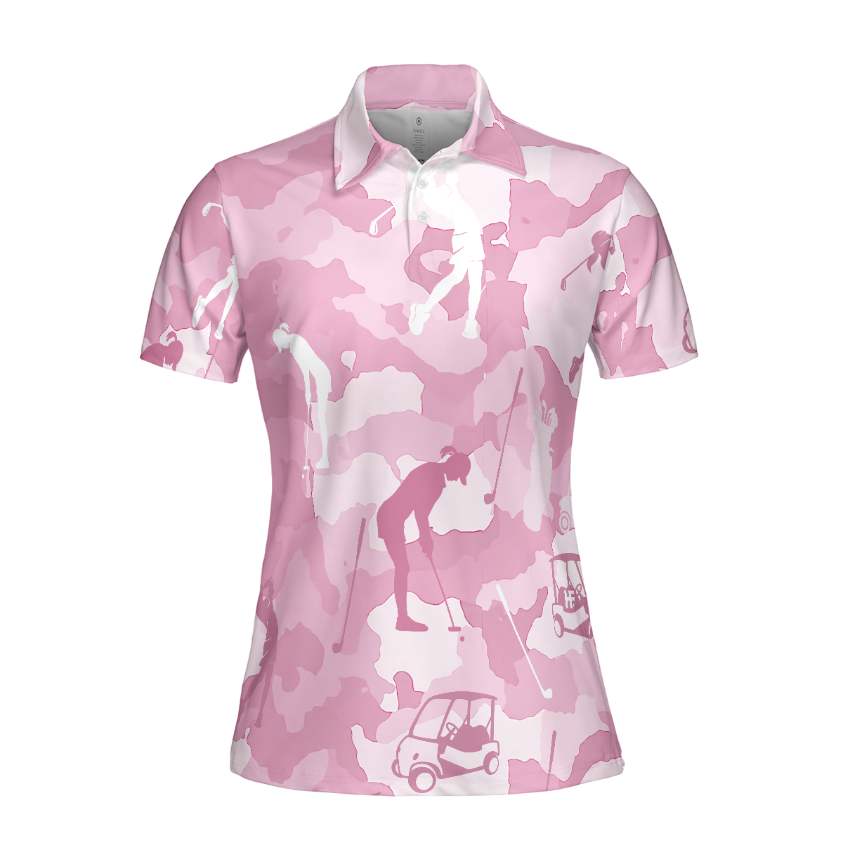 Golf Girl Camouflage Short Sleeve Women Polo Shirt - Hyperfavor