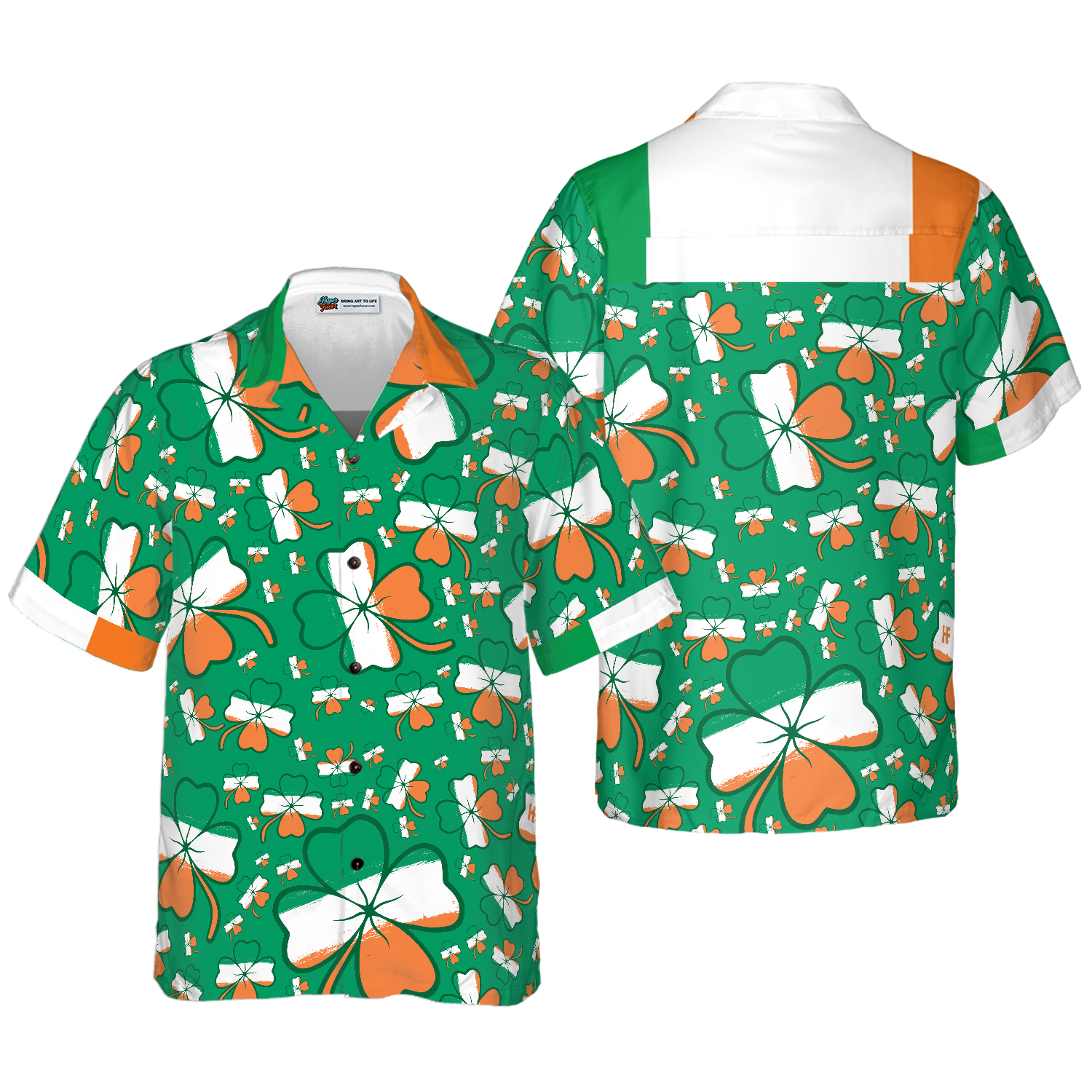 Seamless Ireland Styled Shamrock Saint Patrick's Day Irish V3 Hawaiian Shirt - Hyperfavor