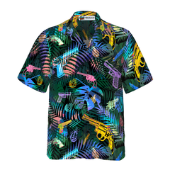 Tropical Gun Lover Pattern Hawaiian Shirt - Hyperfavor