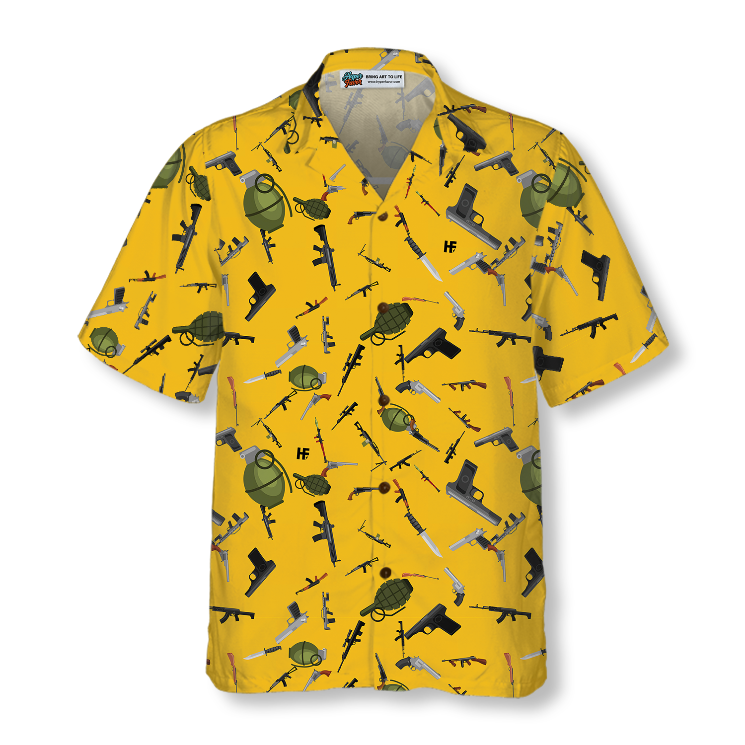 Gun Military Gear Hawaiian Shirt - Hyperfavor