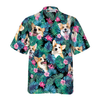 Tropical Corgi Dog Shirt For Men Hawaiian Shirt - Hyperfavor