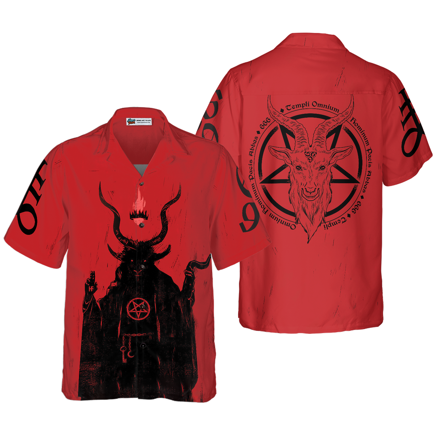 Satanic Demon Goat Hawaiian Shirt - Hyperfavor