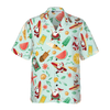 Hyperfavor Santa Surfing 2 Pattern Hawaiian shirt, Christmas Shirts Short Sleeve Button Down Shirt For Men And Women - Hyperfavor