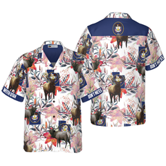 Utah Elk And The Sego Lily Hawaiian Shirt - Hyperfavor