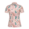 Pink And Elegant Seamless Pattern Golf Short Sleeve Women Polo Shirt - Hyperfavor