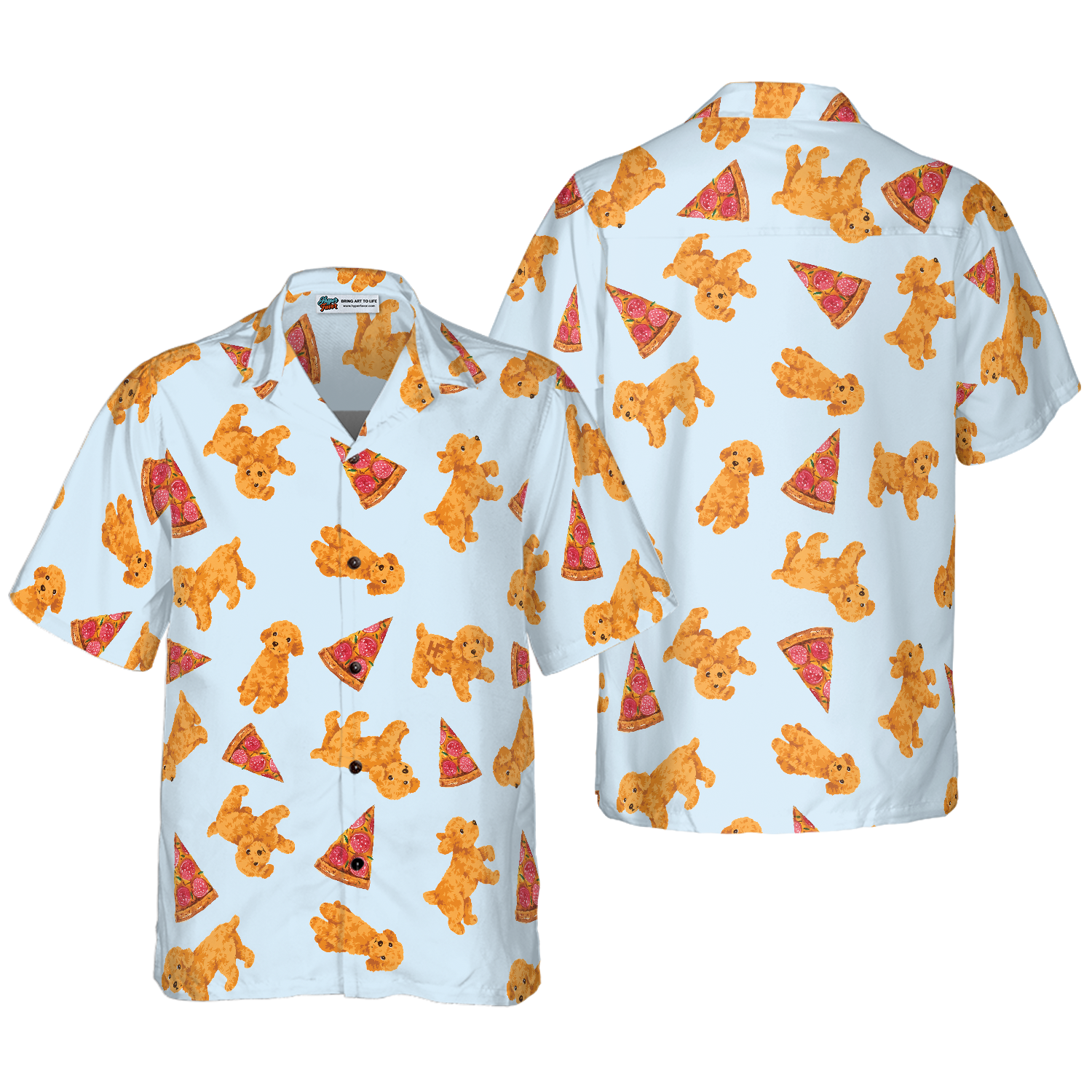 Pizza And Poodles Shirt For Men Hawaiian Shirt - Hyperfavor