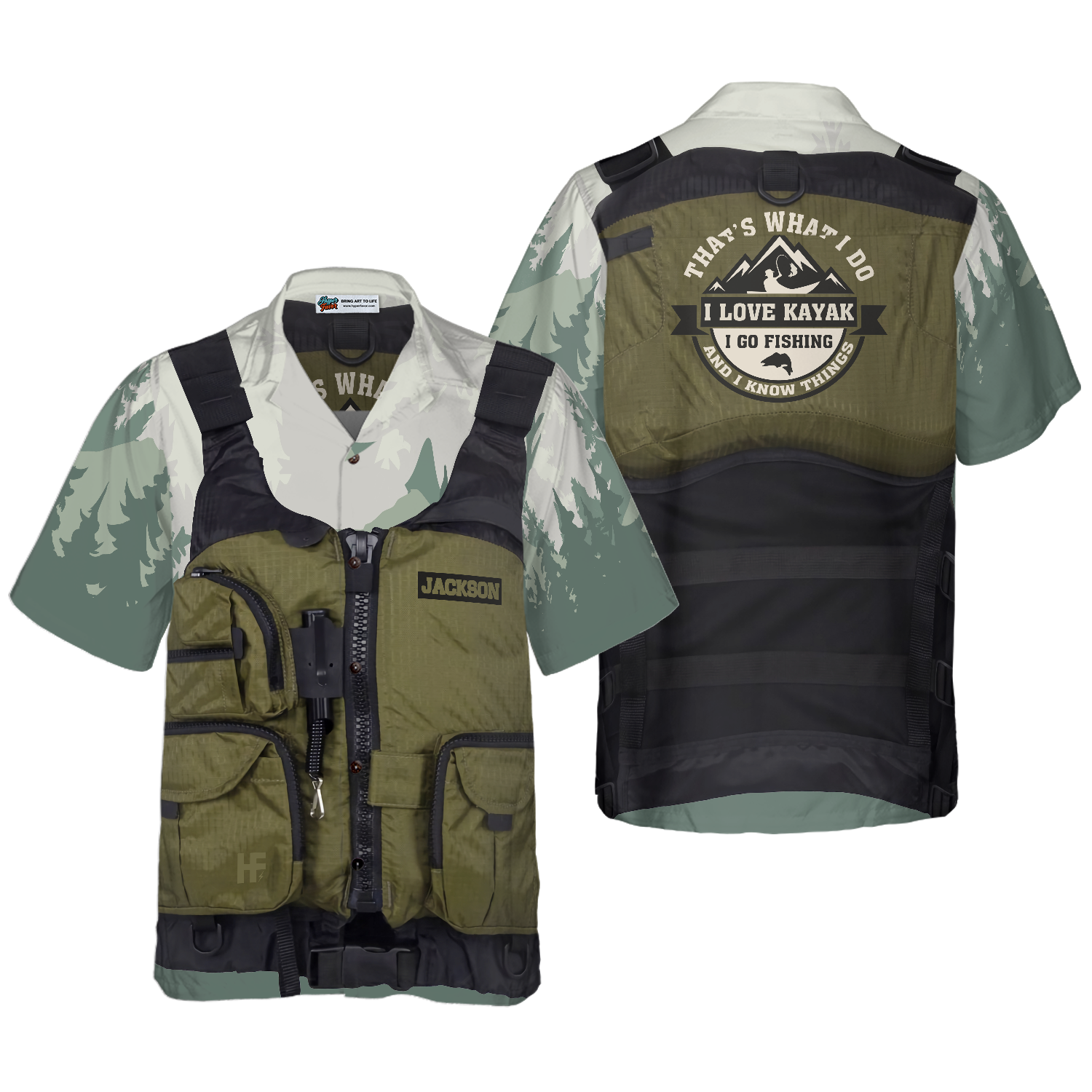 Life Vest Kayak & Fishing Custom Hawaiian Shirt - Hyperfavor