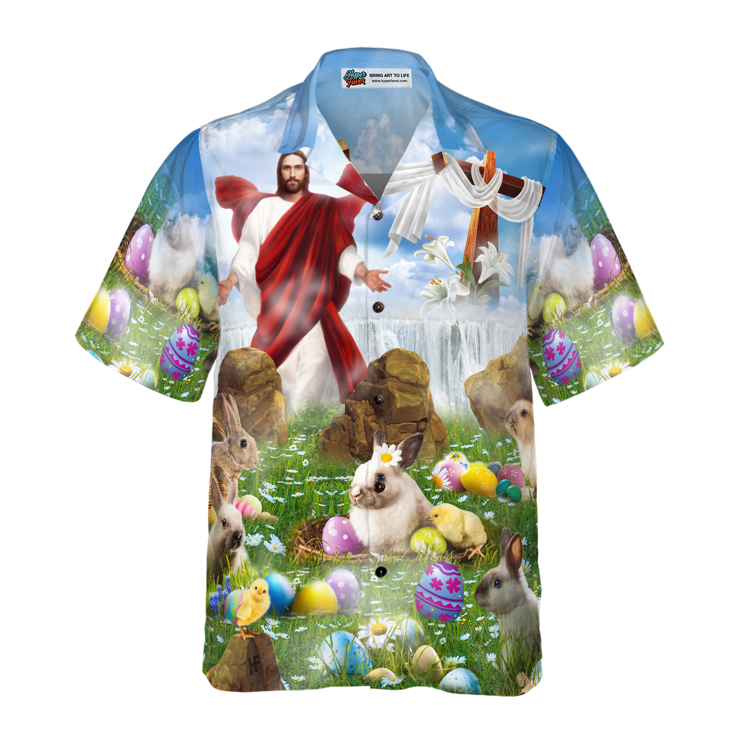 Happy Easter Jesus Is Risen Hawaiian Shirt - Hyperfavor