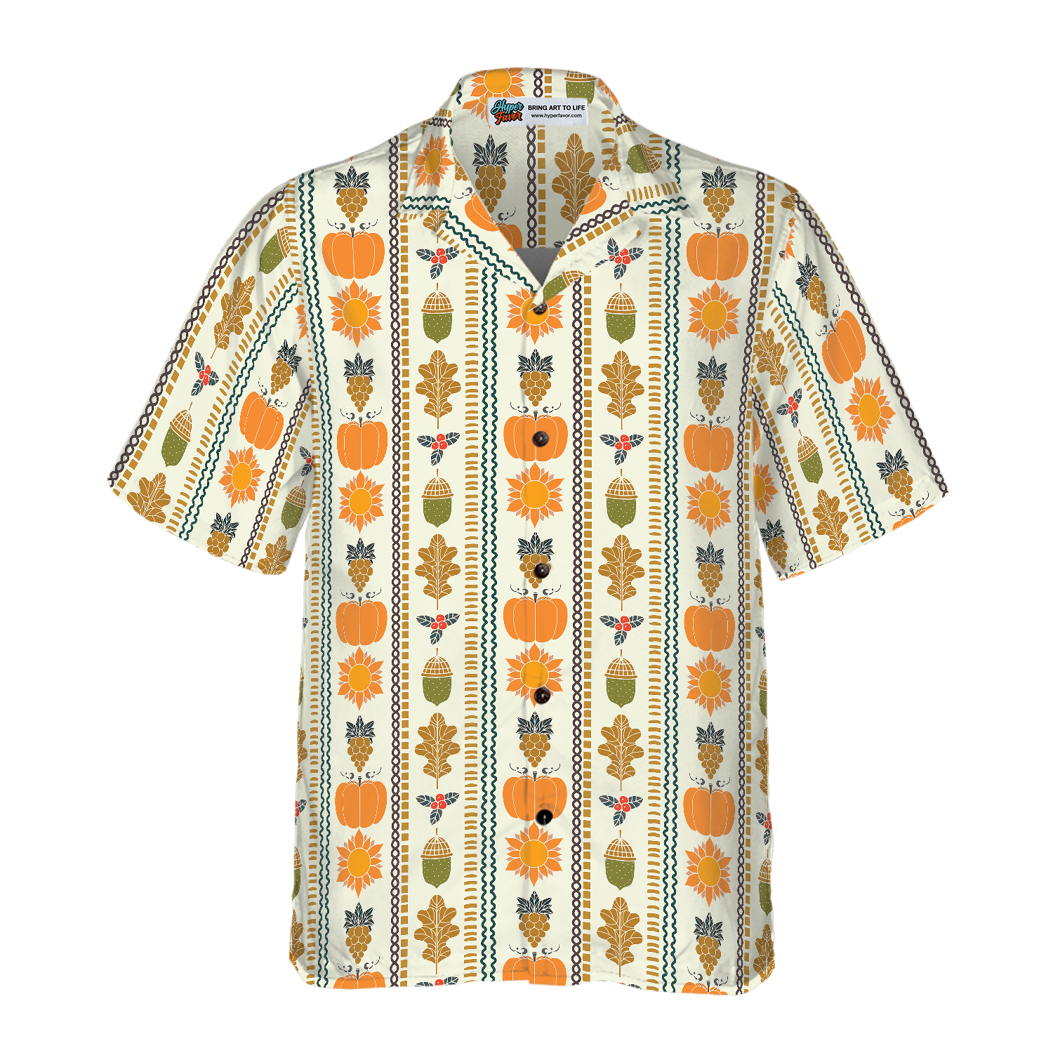 Thanksgiving Day Vertical Pattern Hawaiian Shirt - Hyperfavor