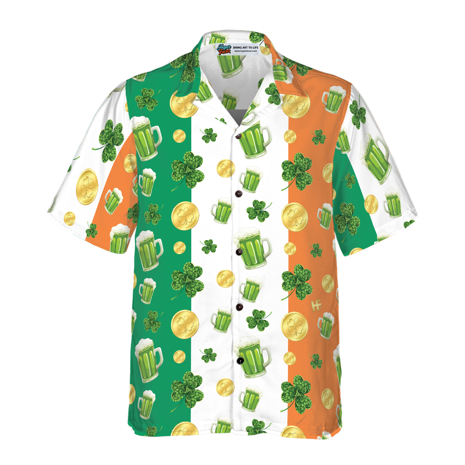 Beer Shamrock And Coin St Patrick's Day Hawaiian Shirt - Hyperfavor