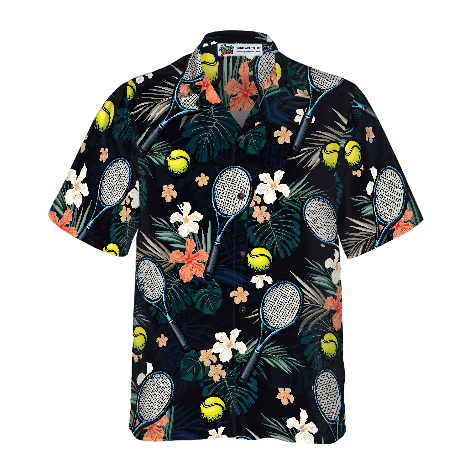 Tropical Floral Tennis Hawaiian Shirt - Hyperfavor