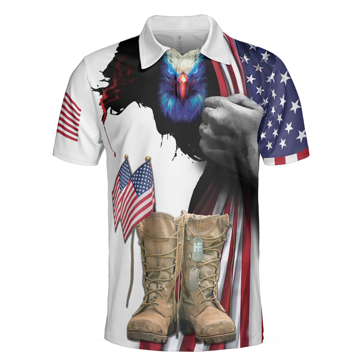 Every Veteran Is A Hero Polo Shirt, Eagle American Flag Polo Shirt, Patriotic Veteran Shirt For Men - Hyperfavor