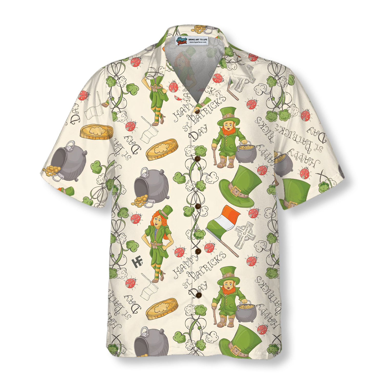 Happy Saint Patrick's Day Ireland Proud Pattern 3 Hawaiian Shirt - Hyperfavor