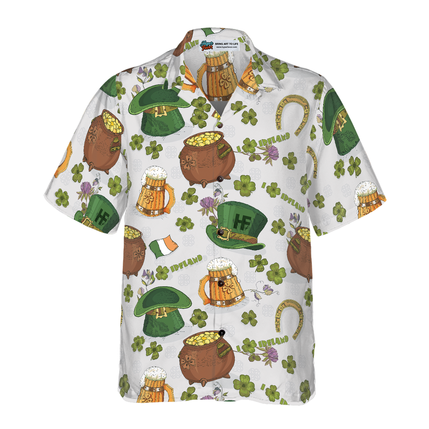 Happy Saint Patrick's Day Ireland Proud Pattern 2 Hawaiian Shirt - Hyperfavor