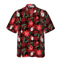 Hyperfavor Christmas Hawaiian Shirts, Gnomes With Red Plaid Pattern Shirt Short Sleeve, Christmas Shirt Idea Gift For Men And Women - Hyperfavor