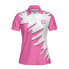 Golf Ball Texture With Pink Color Golf Short Sleeve Women Polo Shirt, Pink Golf Shirt For Women - Hyperfavor