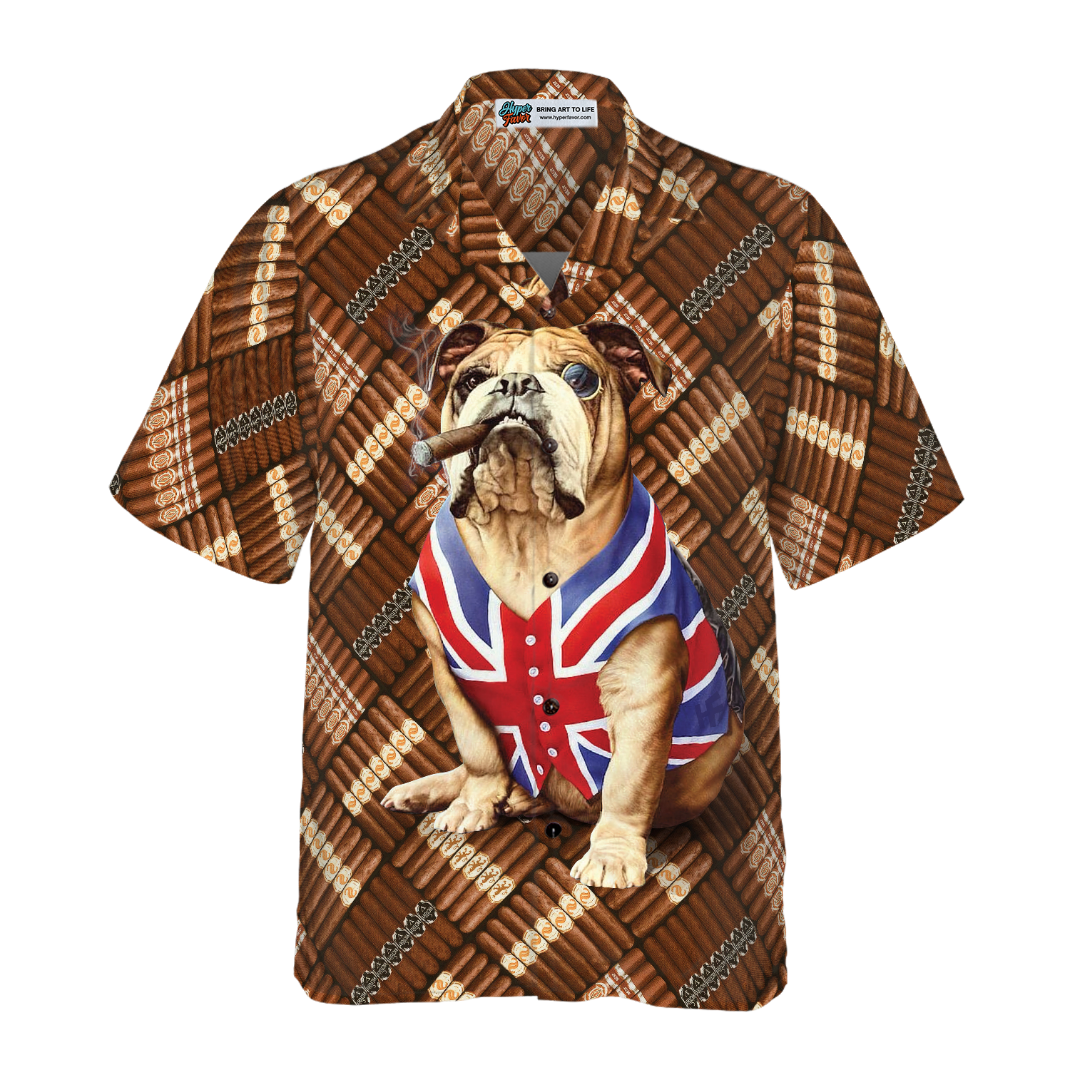 Cigars And Bulldog Shirt For Men Hawaiian Shirt - Hyperfavor