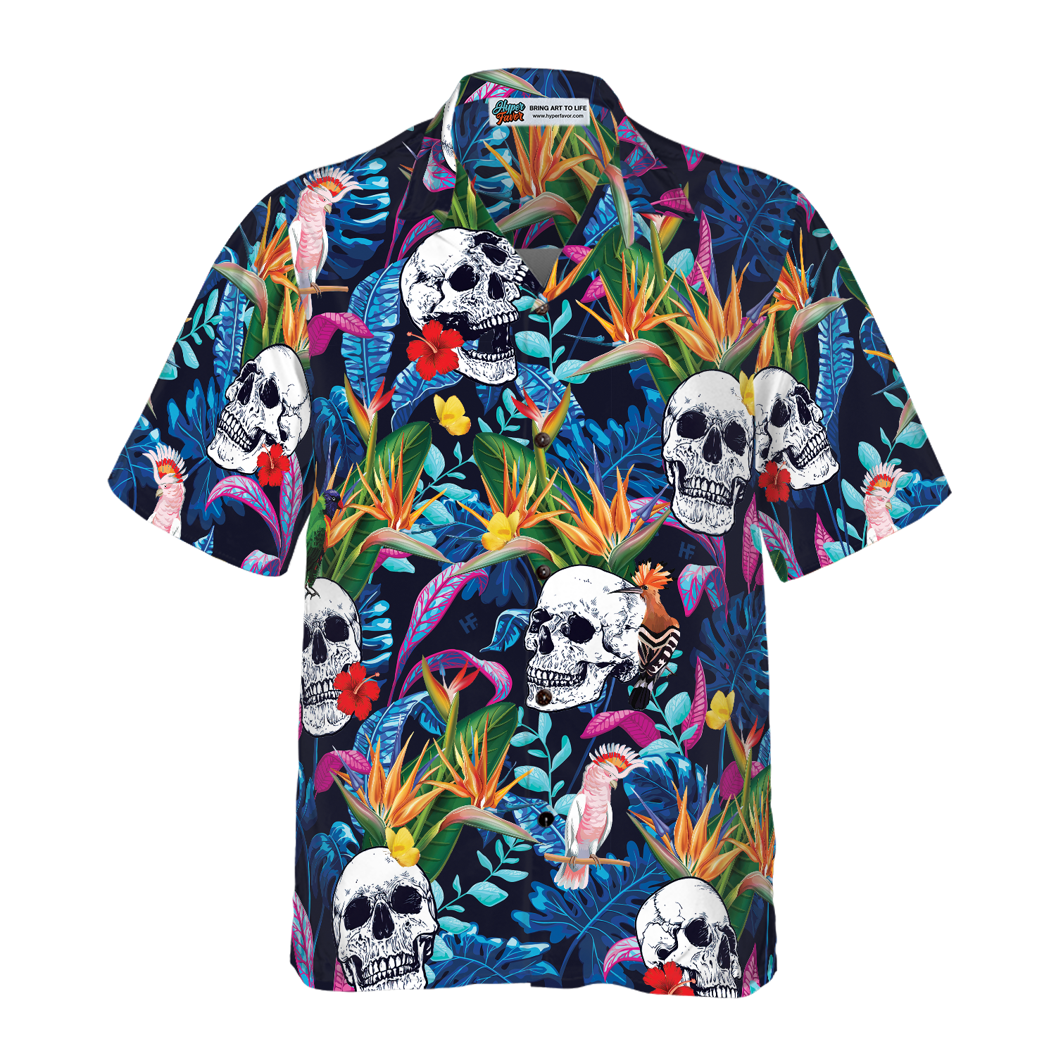 Colorful Tropical Forest And Skull Hawaiian Shirt - Hyperfavor