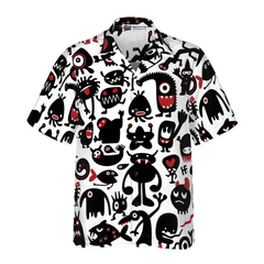 Black Monsters For Halloween Hawaiian Shirt - Hyperfavor