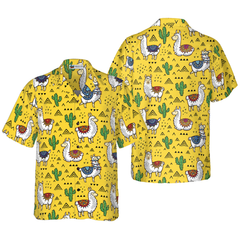 Llamas Cactuses Hawaiian Shirt - Hyperfavor