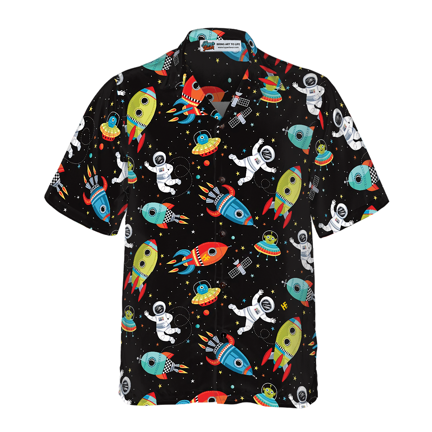 Outer Space Astronaut Cute Hawaiian Shirt - Hyperfavor