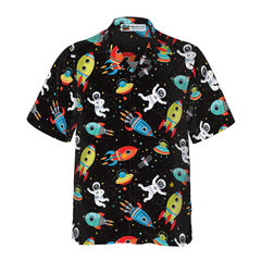 Outer Space Astronaut Cute Hawaiian Shirt - Hyperfavor