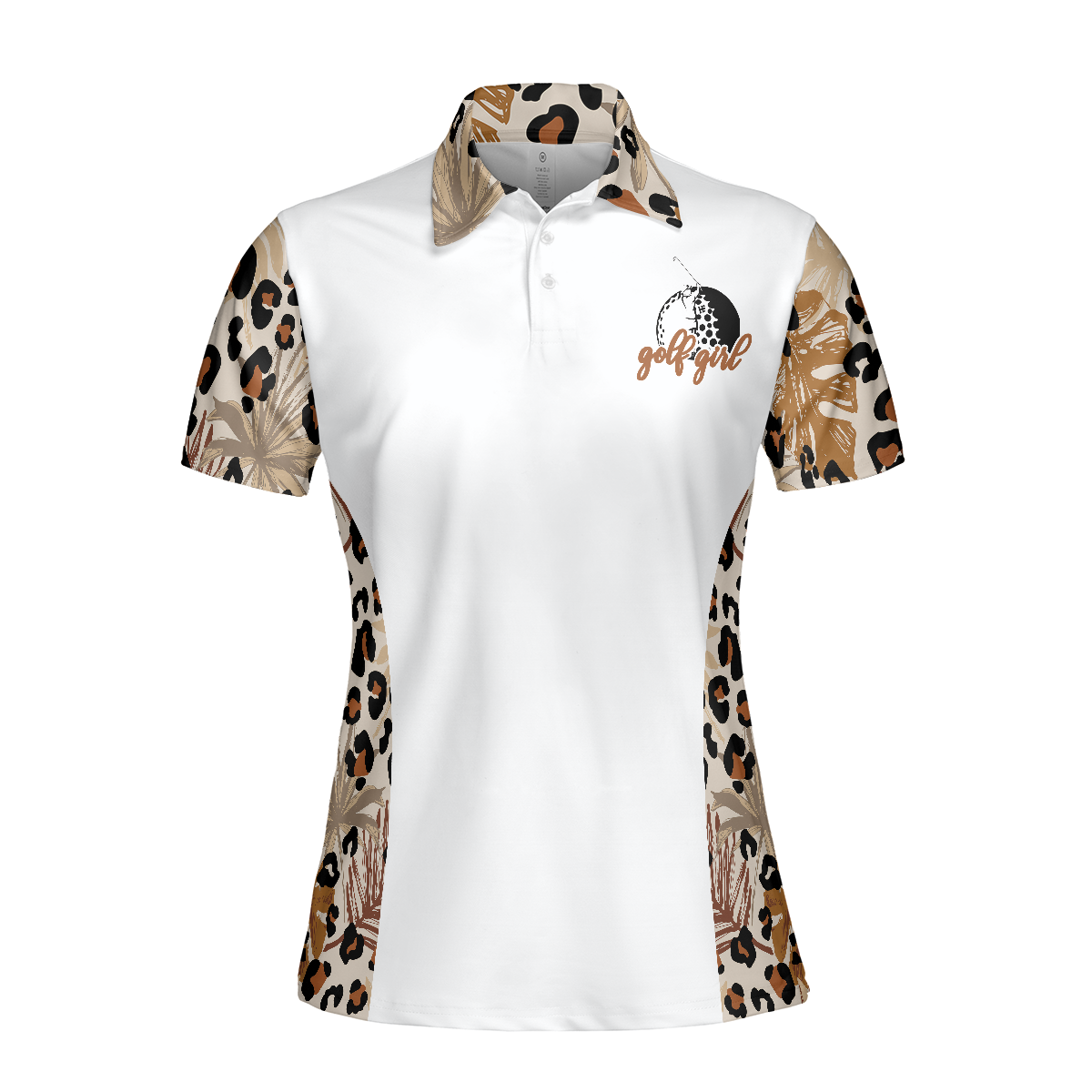 I Golf Like A Girl Try To Keep Up Leopard Pattern Short Sleeve Women Polo Shirt - Hyperfavor