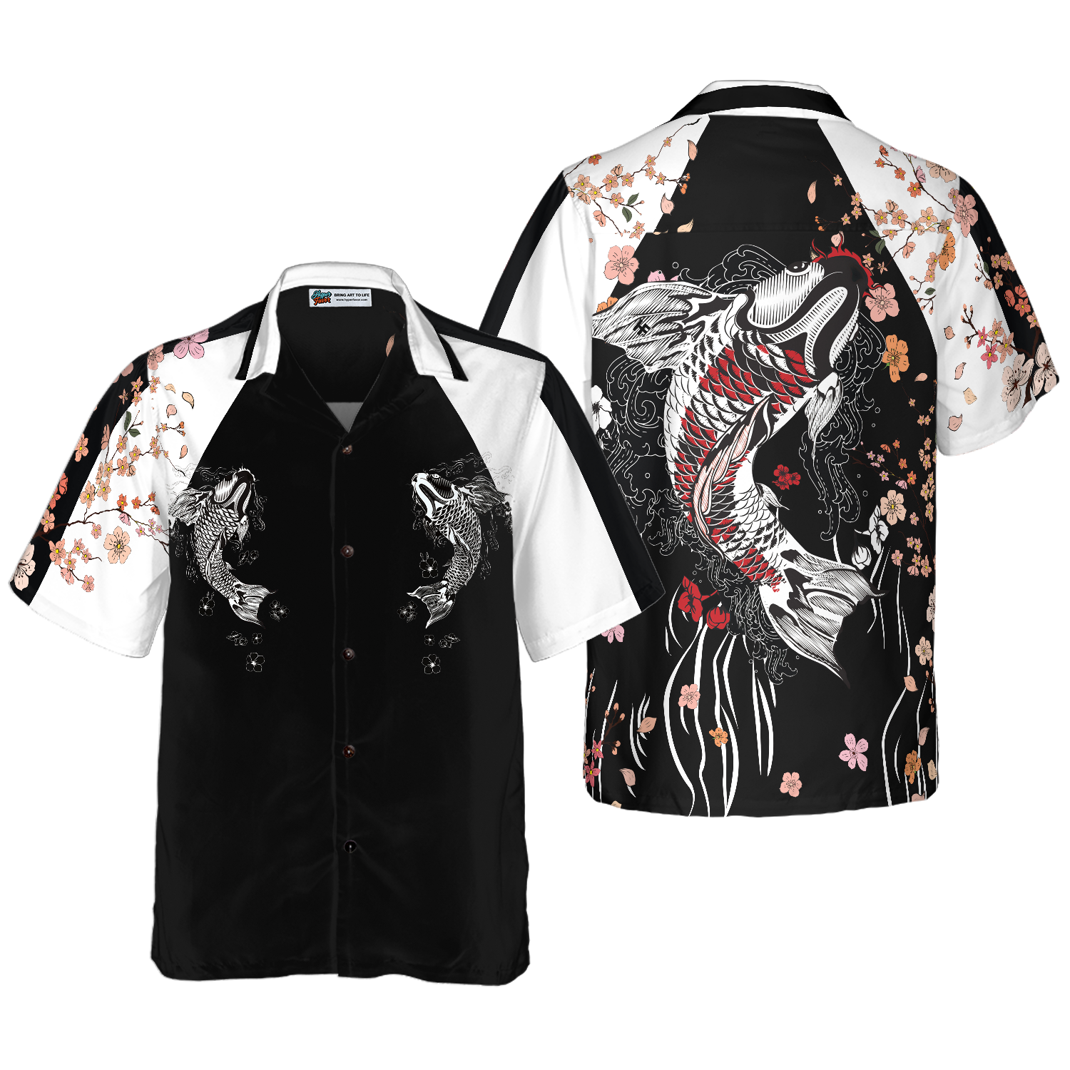 Sukajan Style Koi Fish Hawaiian Shirt - Hyperfavor