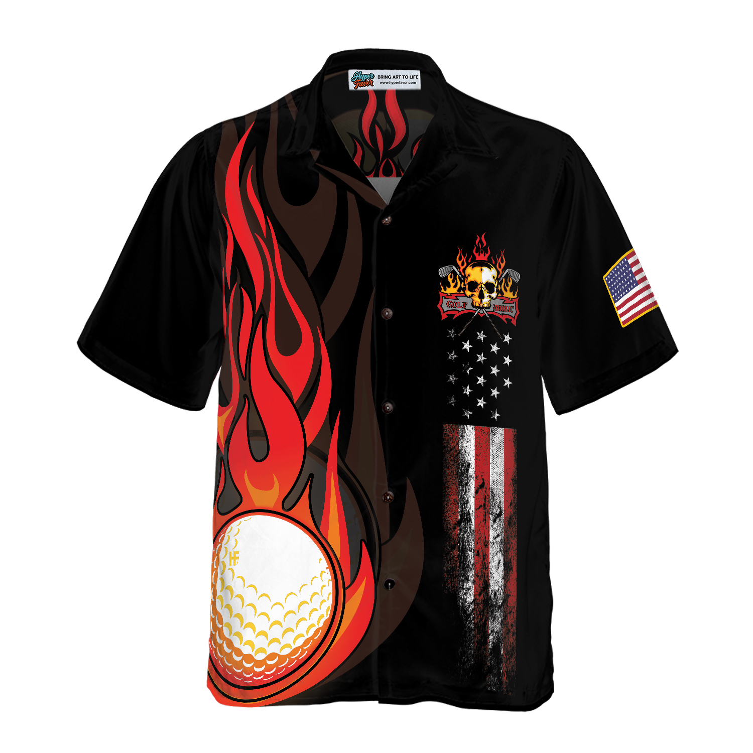 Golf Flame Hawaiian Shirt - Hyperfavor