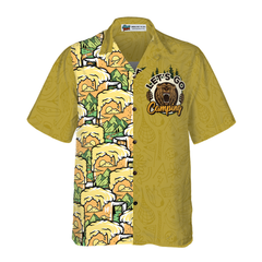 Camping Bear Drink Beer Hawaiian Shirt - Hyperfavor