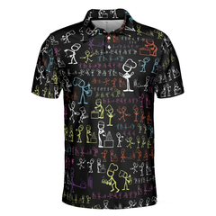 Stickfigures Chef Short Sleeve Polo Shirt, Doodling Cooking Polo Shirt, Best Chef Shirt For Men - Hyperfavor