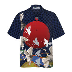 Japanese Cranes Hawaiian Shirt - Hyperfavor