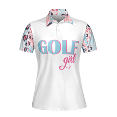 Golf Girl Leopard Pattern Short Sleeve Women Polo Shirt, Unique Golf Shirt For Ladies, Golf Gift For Women - Hyperfavor