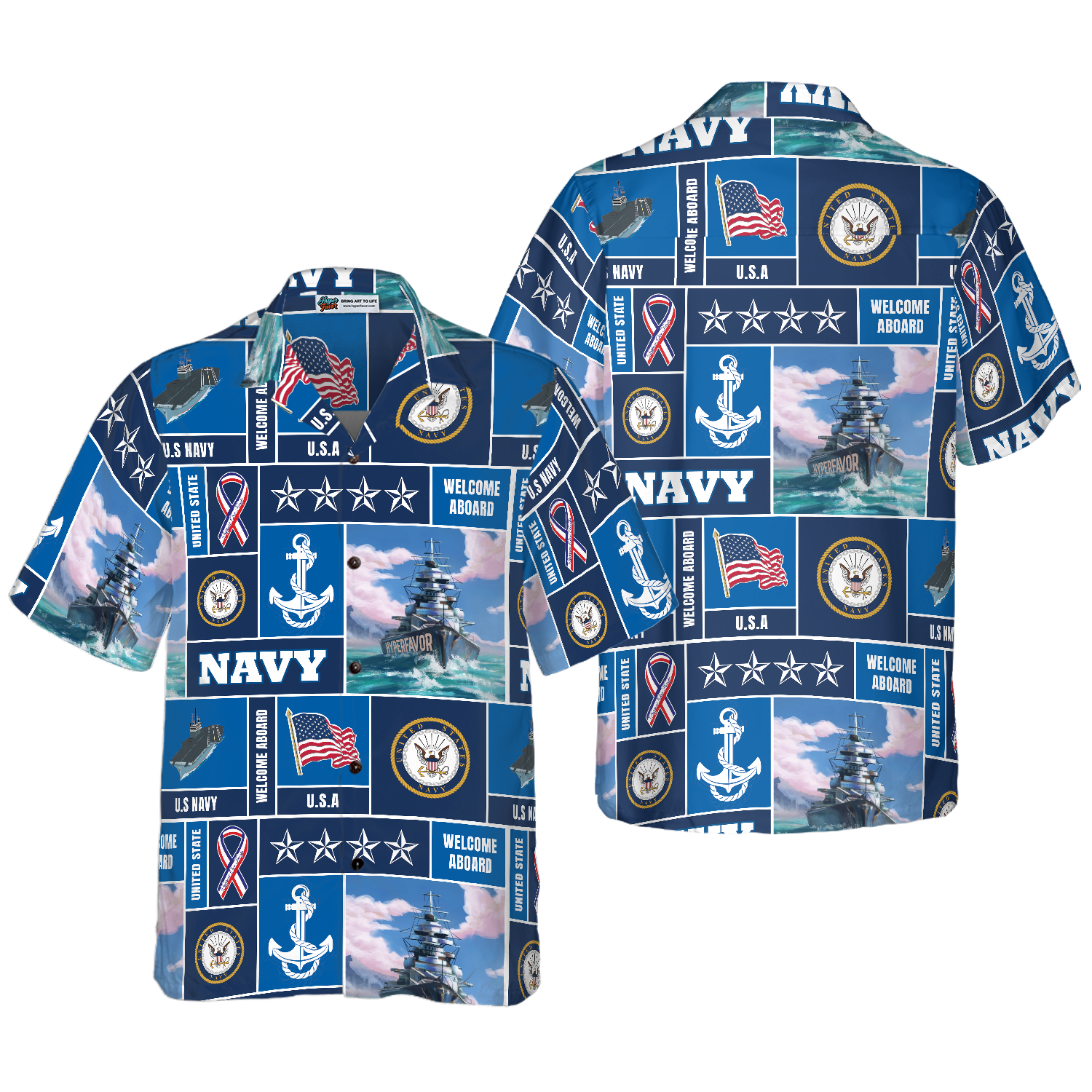 Veteran Soldier US Navy Welcome To Aboard Hawaiian Shirt - Hyperfavor